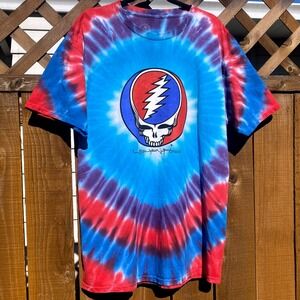 Grateful Dead Steal Your Face Tie Dye T-Shirt Sundog XL Rock Band